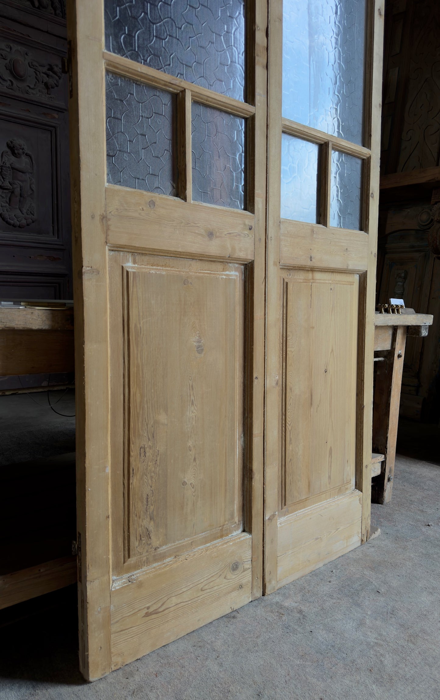 Antique Glass 5 Lite French Doors - 40.25x95.5 - L550