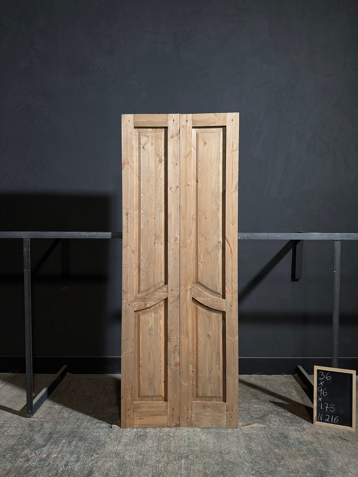Handcrafted 2 Panel Carved Solid French Doors - 36x96 - N216