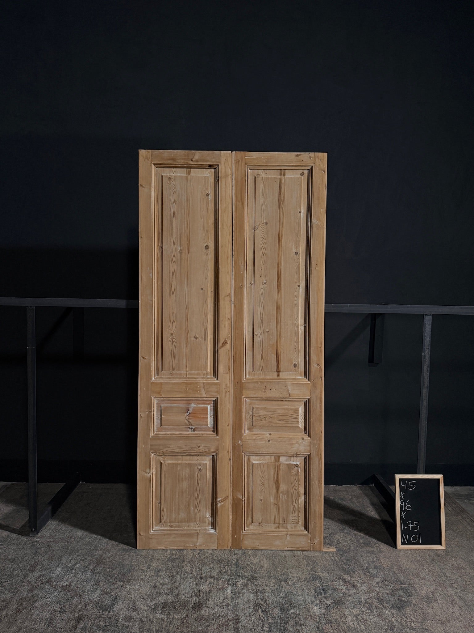 Antique 3 Panel Double Doors - 45x96 - N01