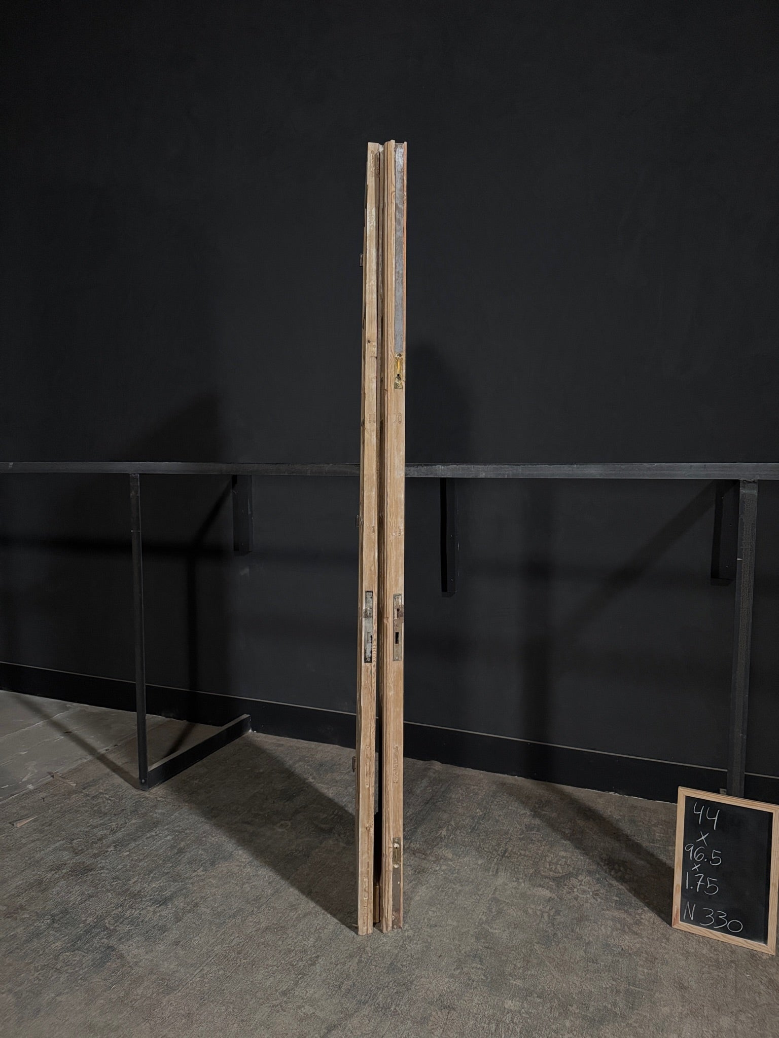 Antique Obscured Glass French Doors - 44x96.5 - N330