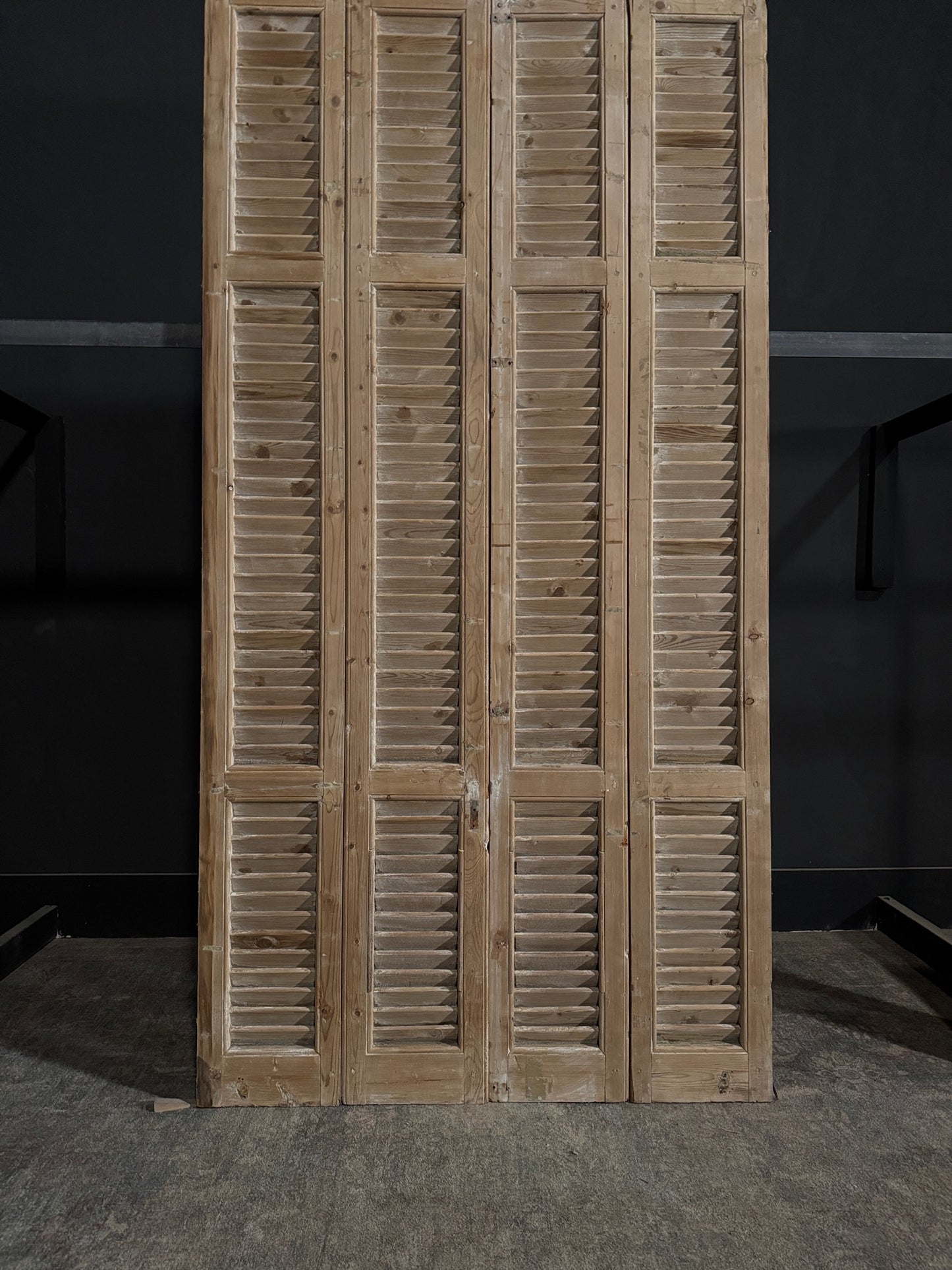 Antique Louvered 3 Panel Bi-Fold Doors - 43.75x86 - N296