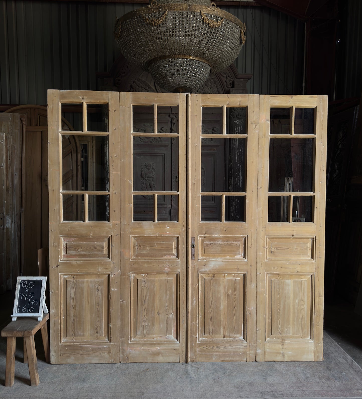 Antique Glass 24 Lite Bi-Fold Doors - 94.5x92.5 - L610
