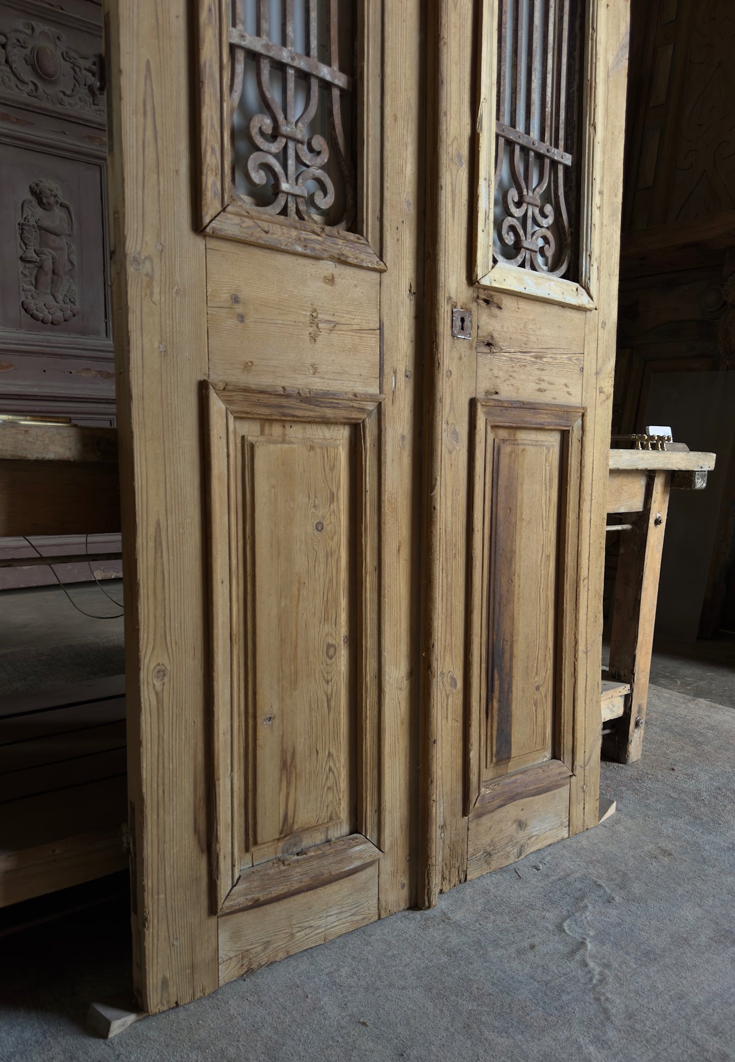 Antique Iron French Doors - 39x93 - L568