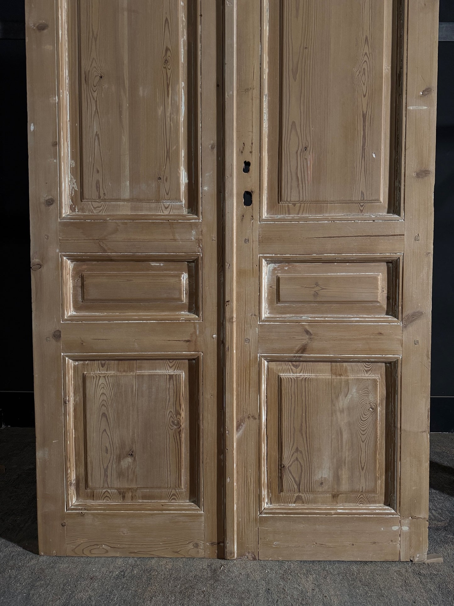 Antique 3 Panel Solid Double Doors - 43.75x92.25 - N524