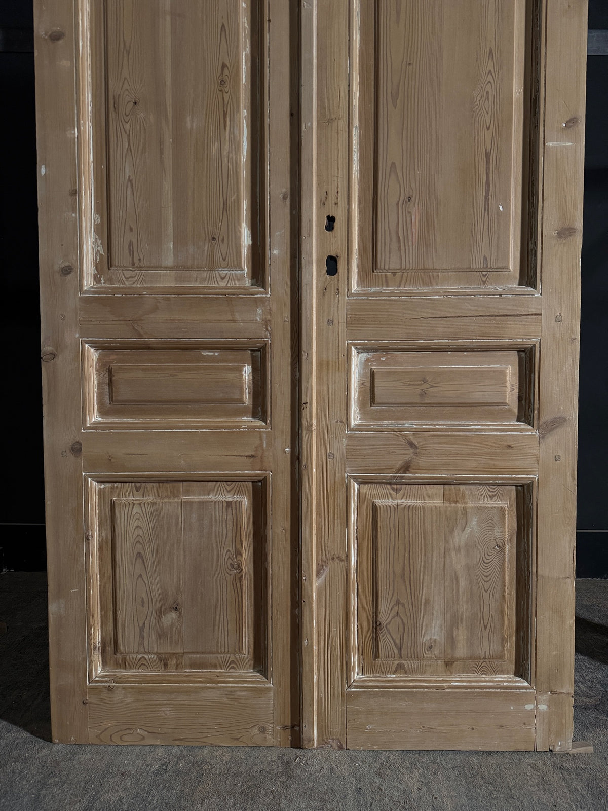 Antique 3 Panel Solid Double Doors - 43.75x92.25 - N524