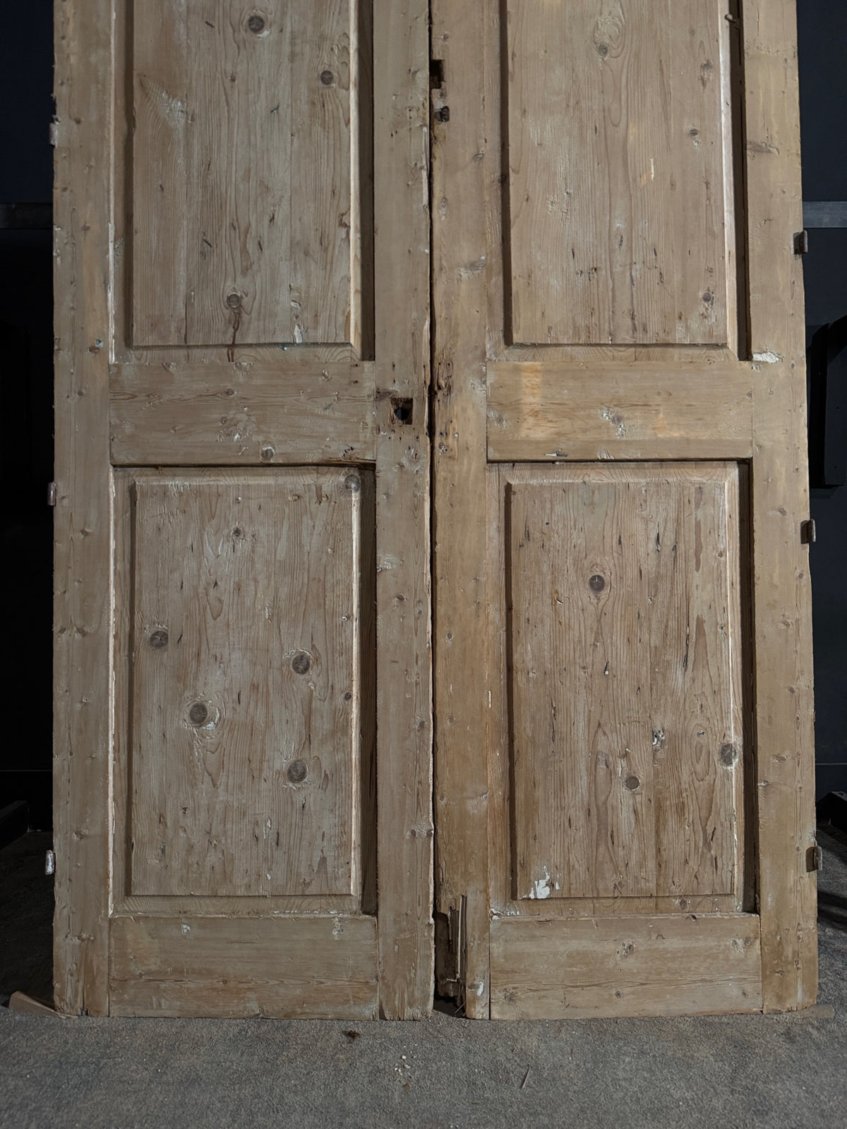 Antique Carved 3 Panel Double Doors - 55x93 - N646