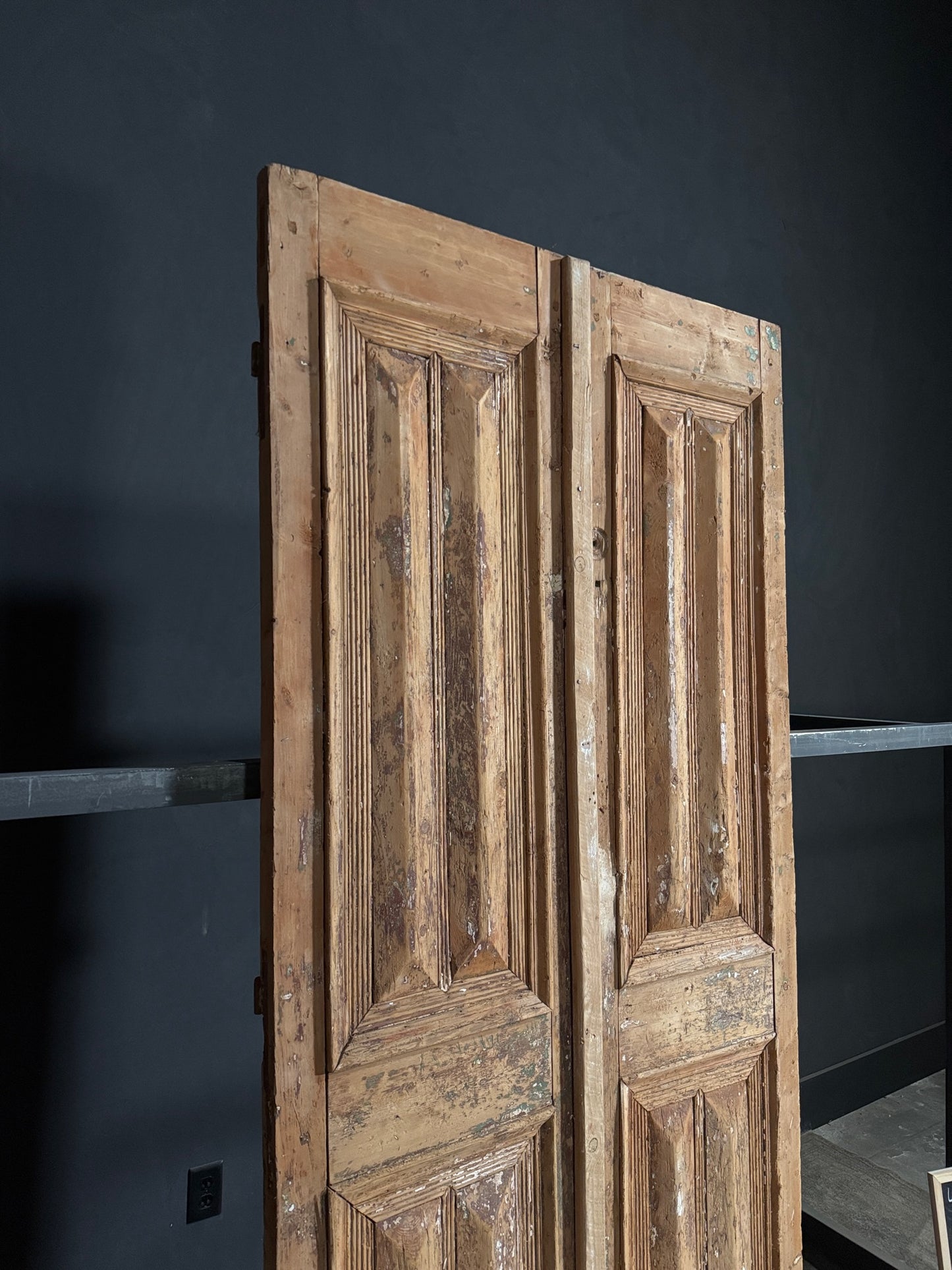 Antique 2 Panel Solid Double Doors - 42.75x92.5 - N123