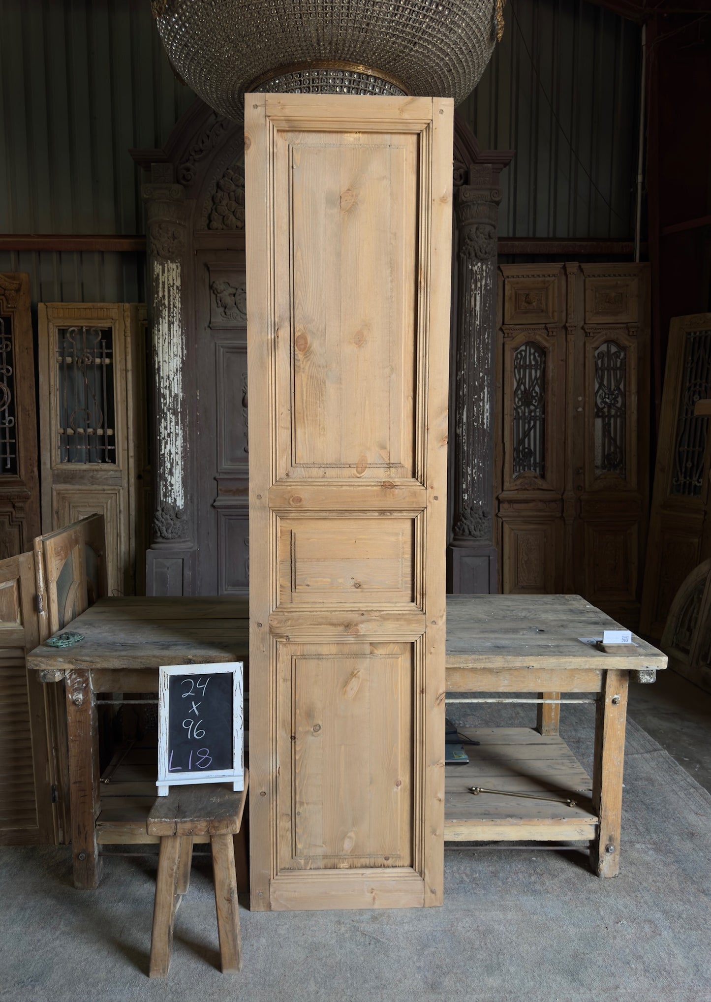 Handcrafted 3 Panel Solid Single Door - 24x96 L18
