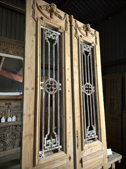 Classic Antique French Face Iron Doors - 43x103 H146