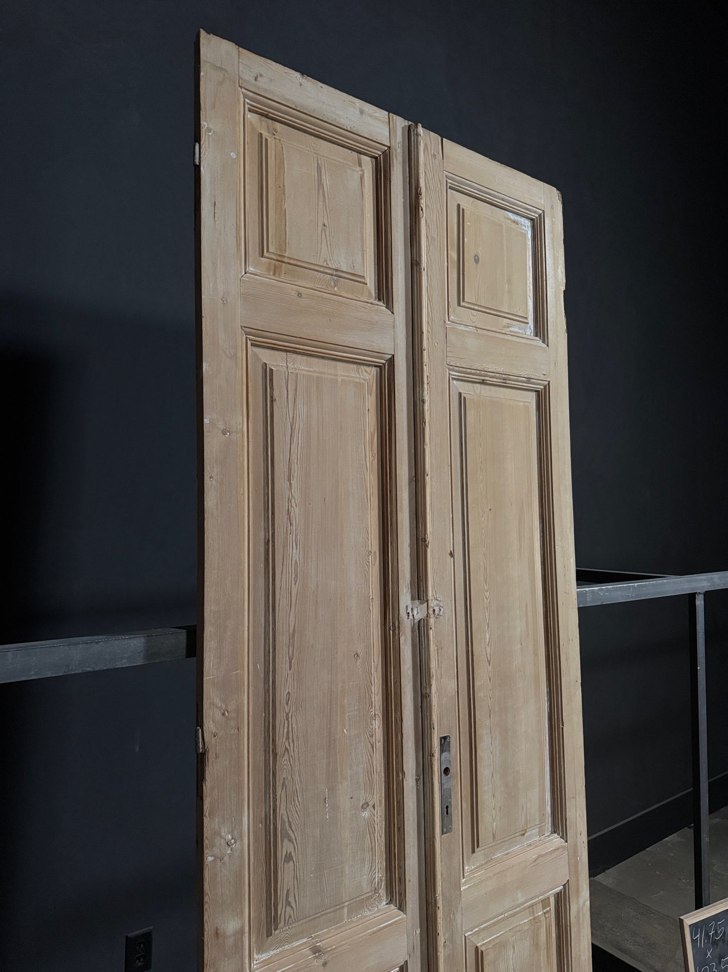 Antique 3 Panel Solid Double Doors - 41.75x103.5 - N383