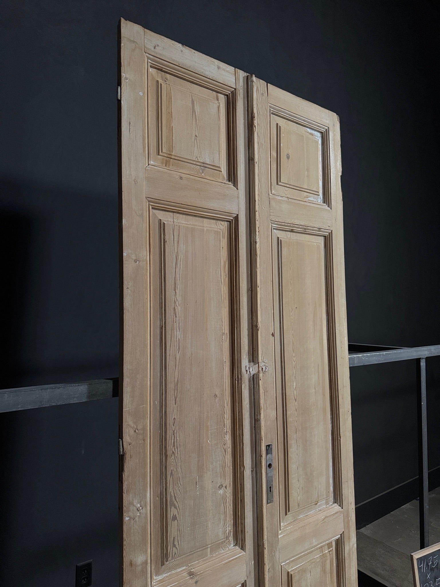 Antique 3 Panel Solid Double Doors - 41.75x103.5 - N383