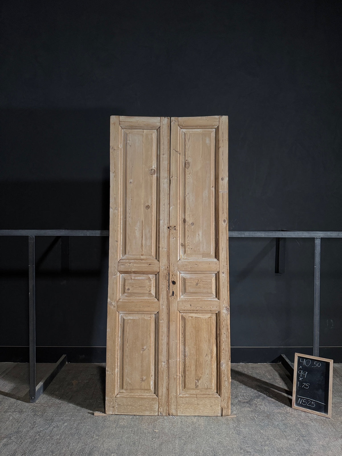 Antique 3 Panel Solid Double Doors - 40.5x99 - N525
