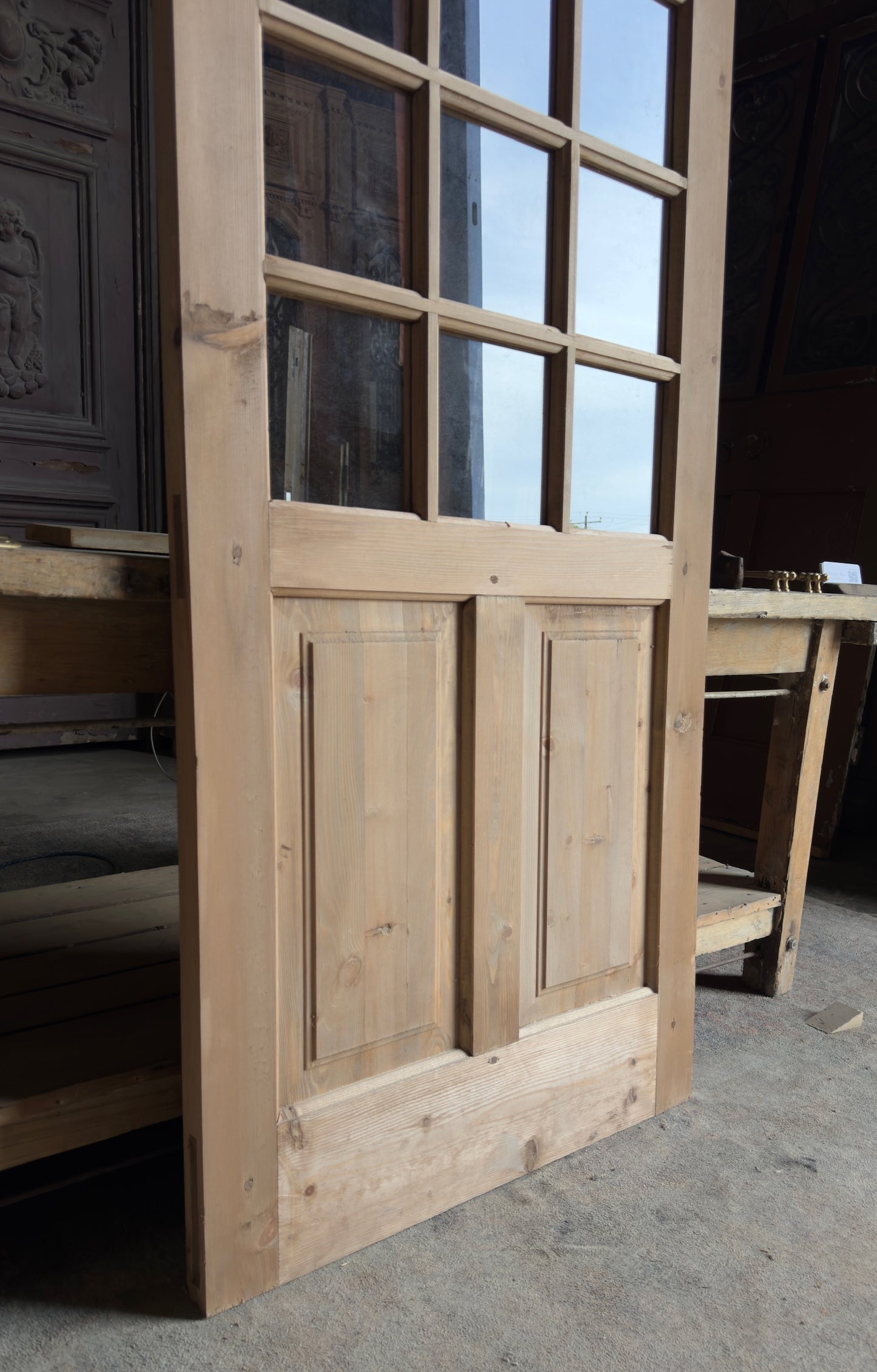 Handcrafted Arched Glass Door - 32x96 L511