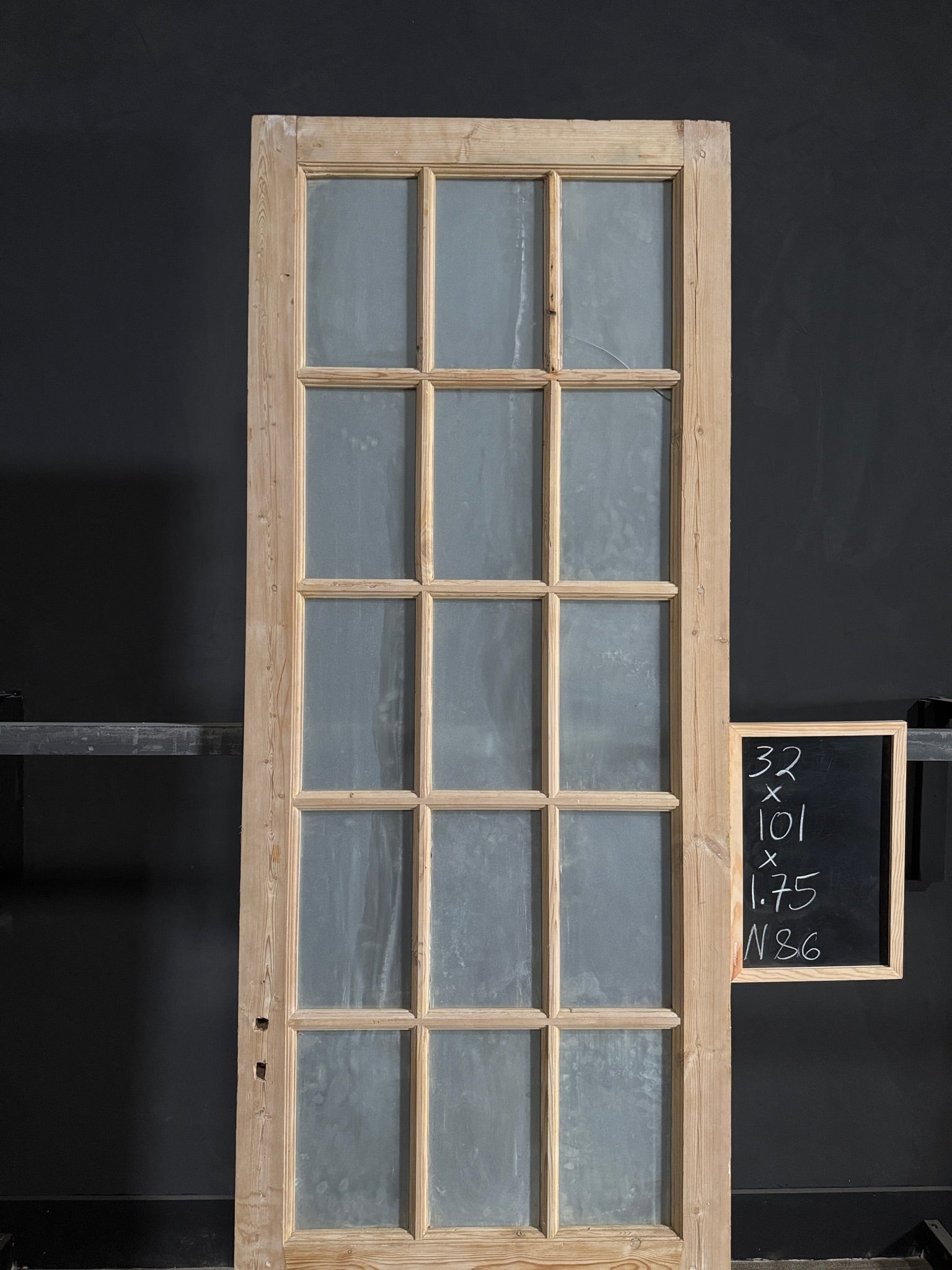 Antique Obscured Glass 15 Lite Single Door - 32x101 - N86