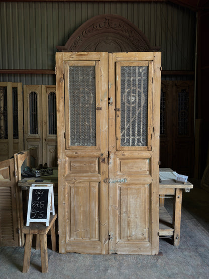 Classy Antique Iron French Doors - 44x87.5 J5
