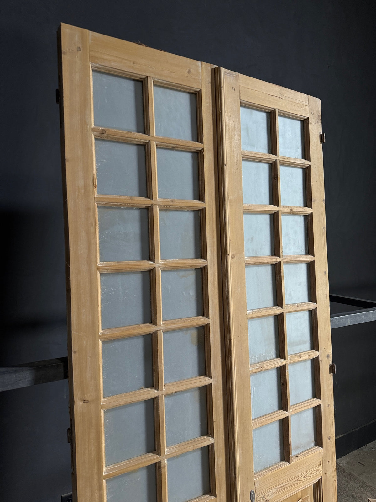 Antique Glass 16 Lite French Doors - 43.25x98.25 - N626