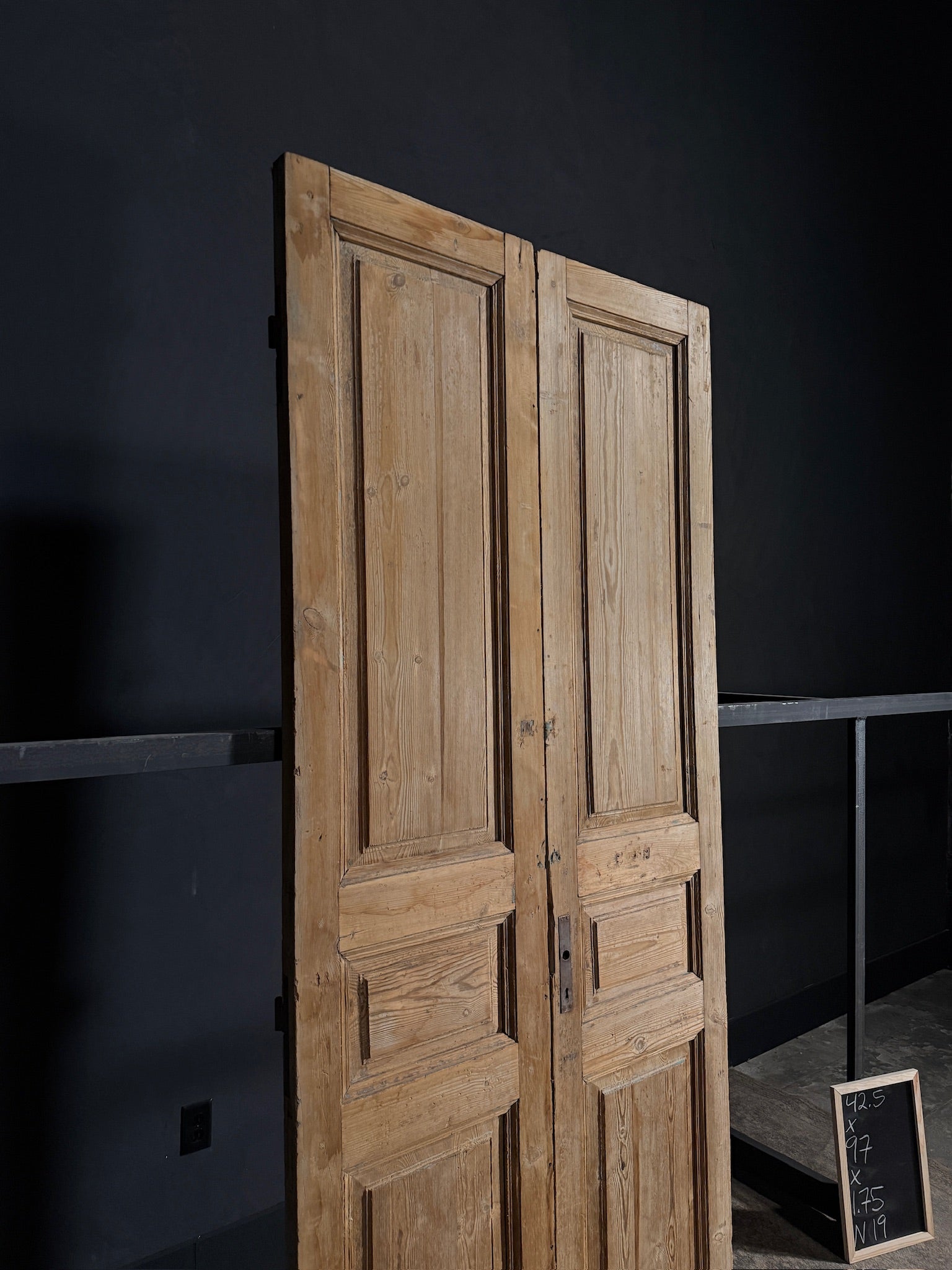 Antique Iron 3 Panel Double Doors - 42.5x97 - N19