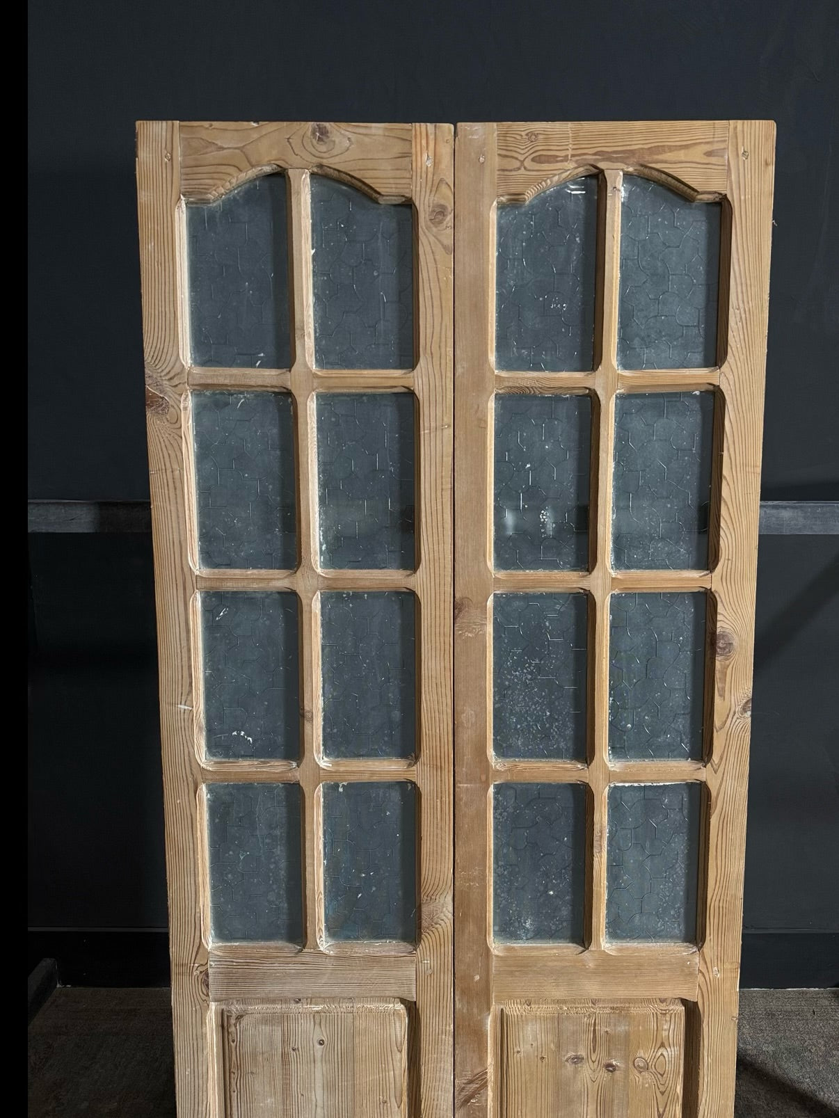 Antique Obscured Glass 8 Lite French Doors - 37x82.25 - N637
