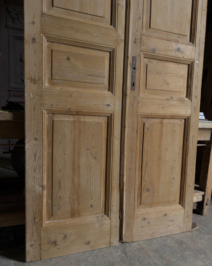 3 Panel Antique Solid French Doors - 44x101.25 J446