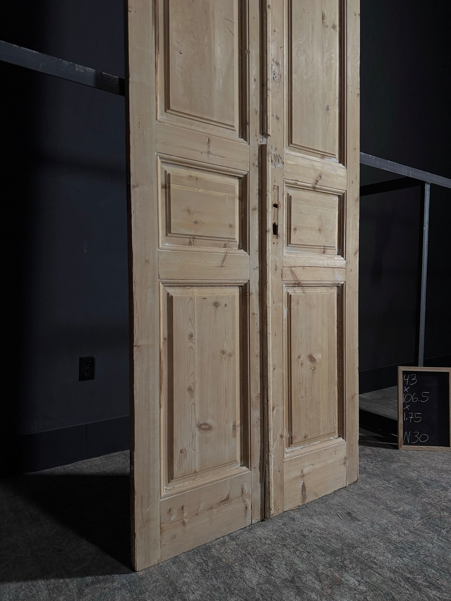 Antique 3 Panel Double Doors - 43x106.5 - N30