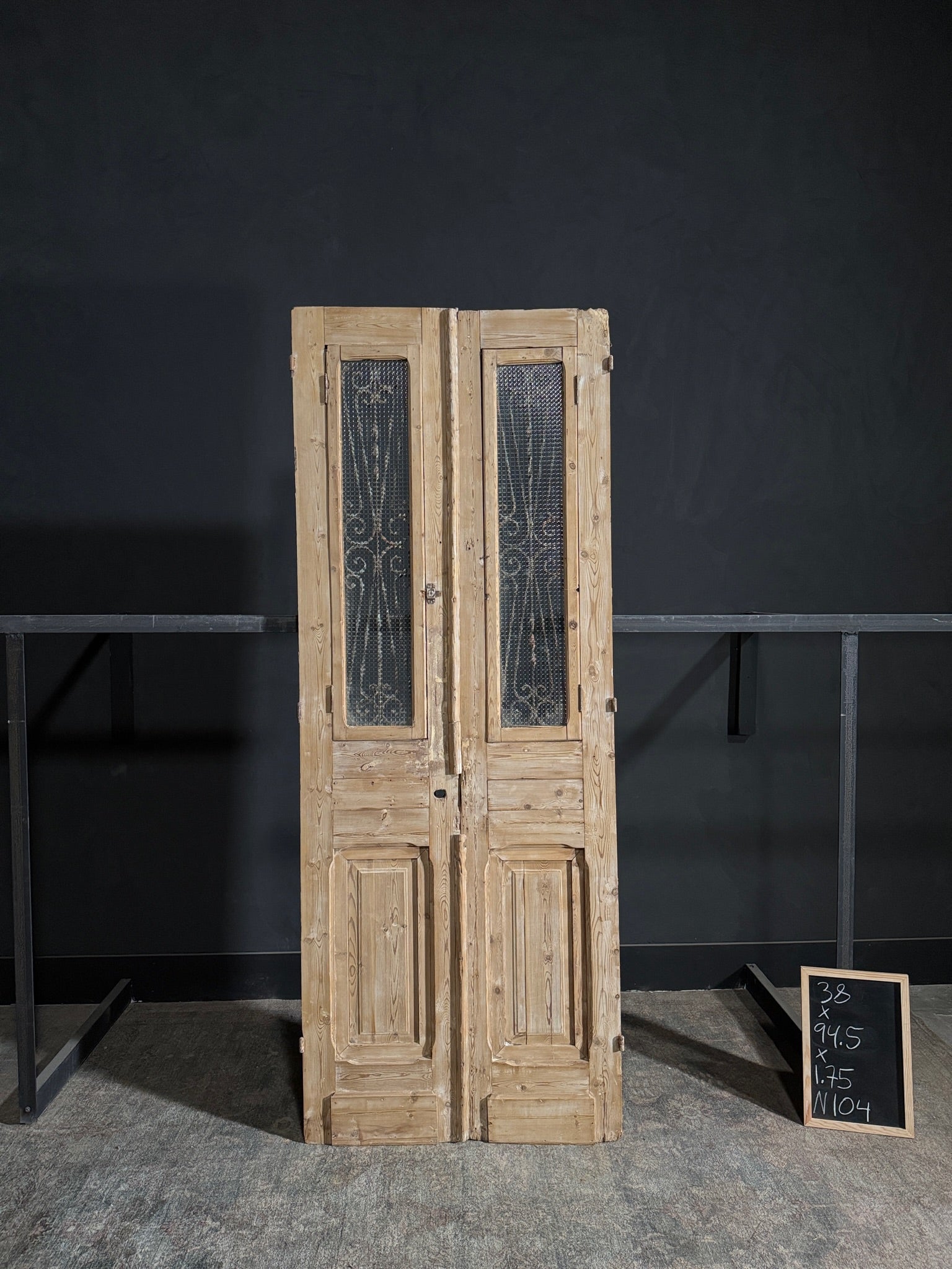 Antique Iron French Doors - 38x94.5 - N104