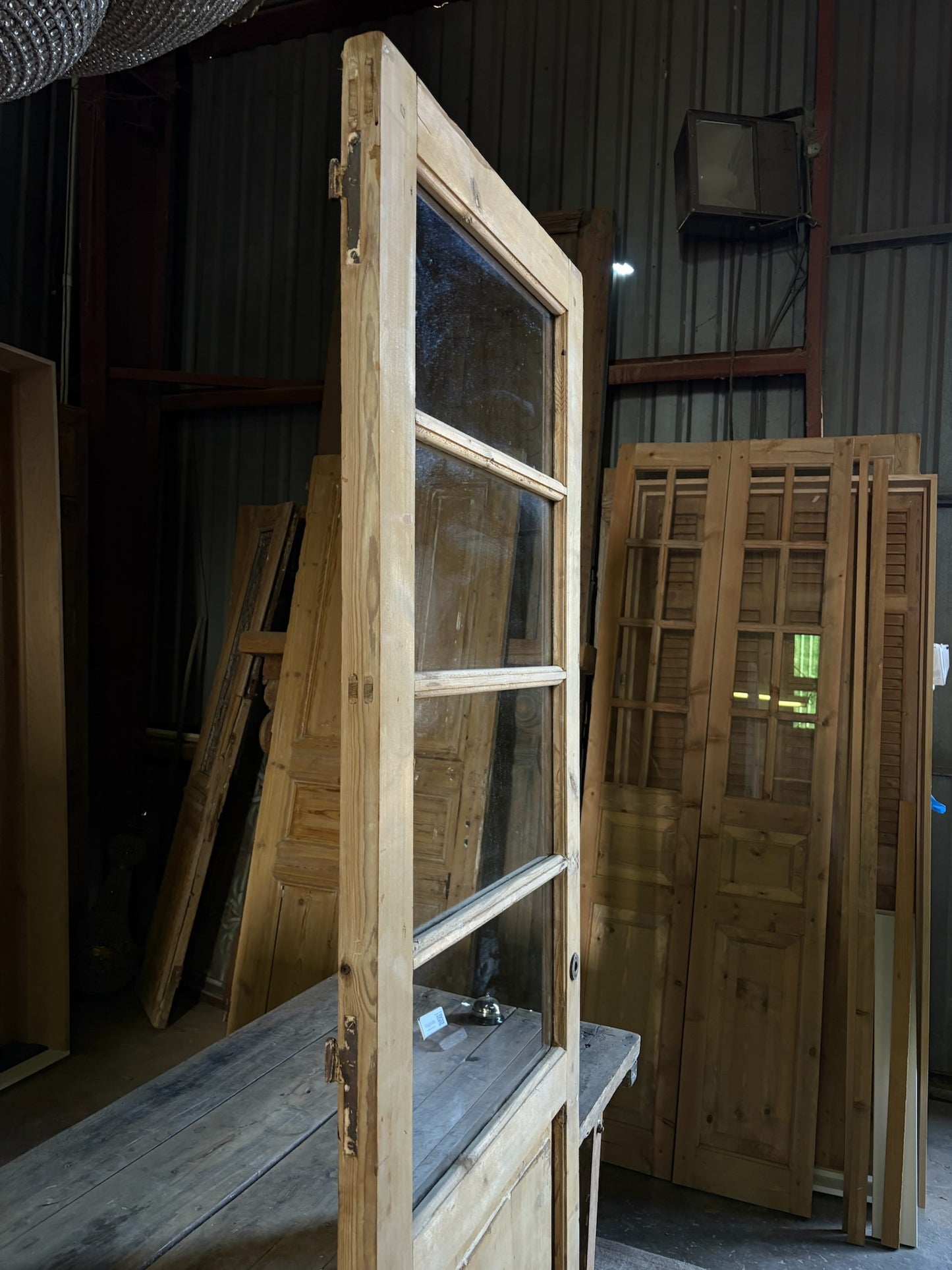 4 Lite Antique Glass Single Door - 27.5x90 - L63