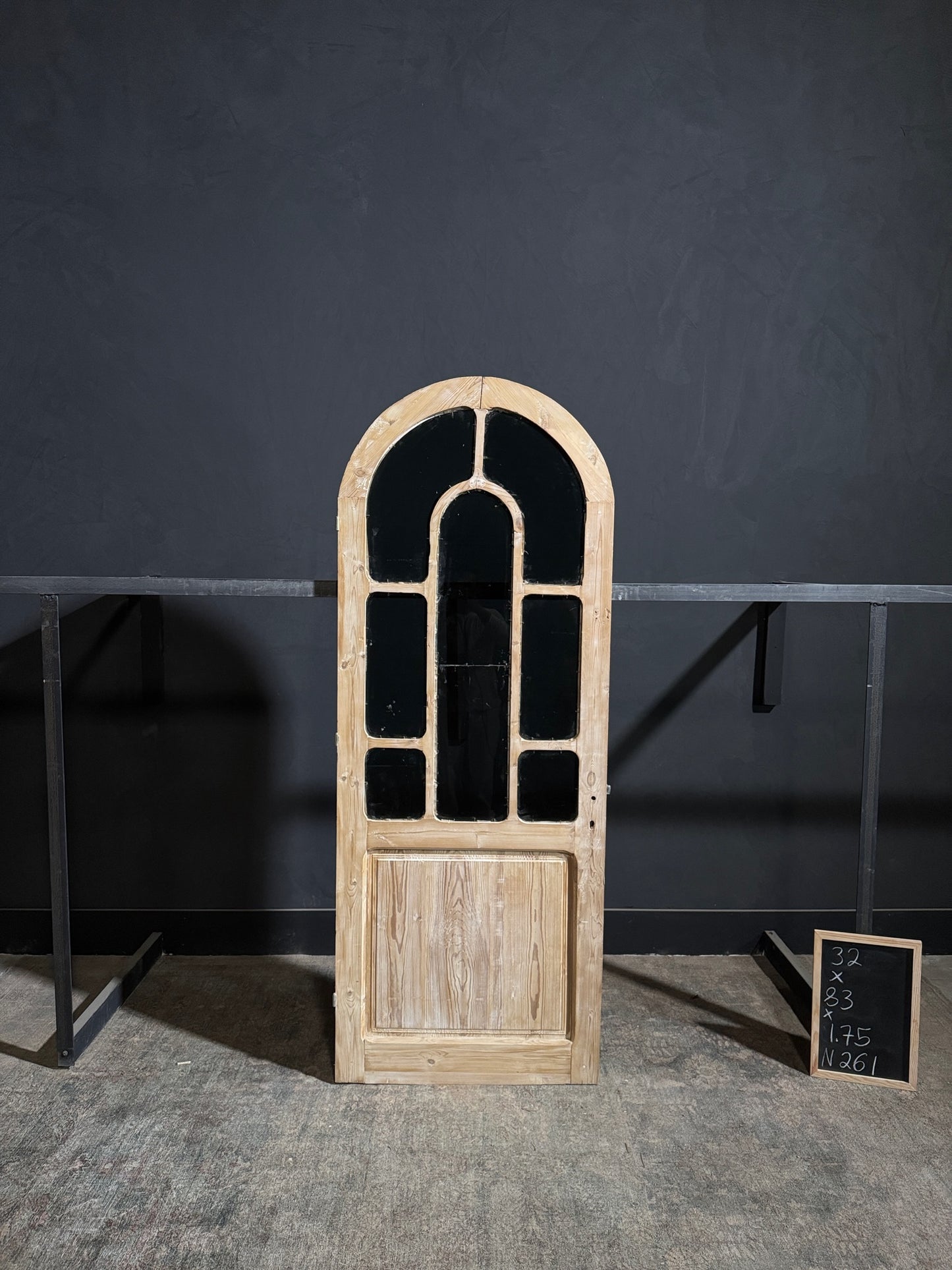 Antique Glass 7 Lite Arched Single Door - 32x83 - N261