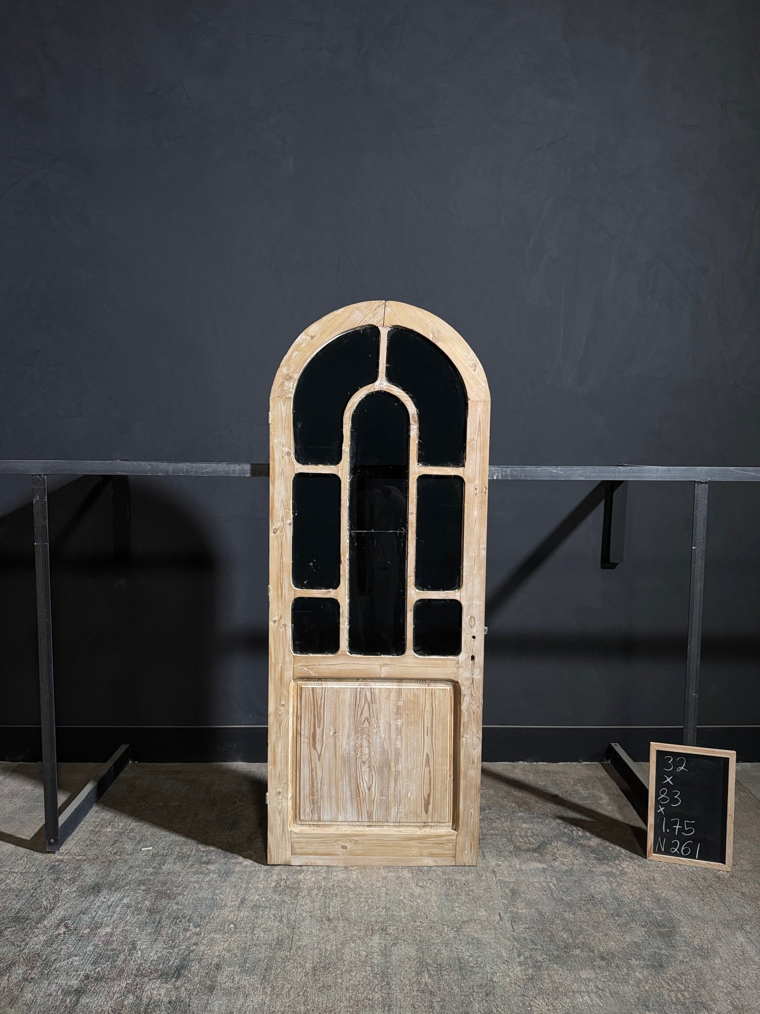 Antique Glass 7 Lite Arched Single Door - 32x83 - N261