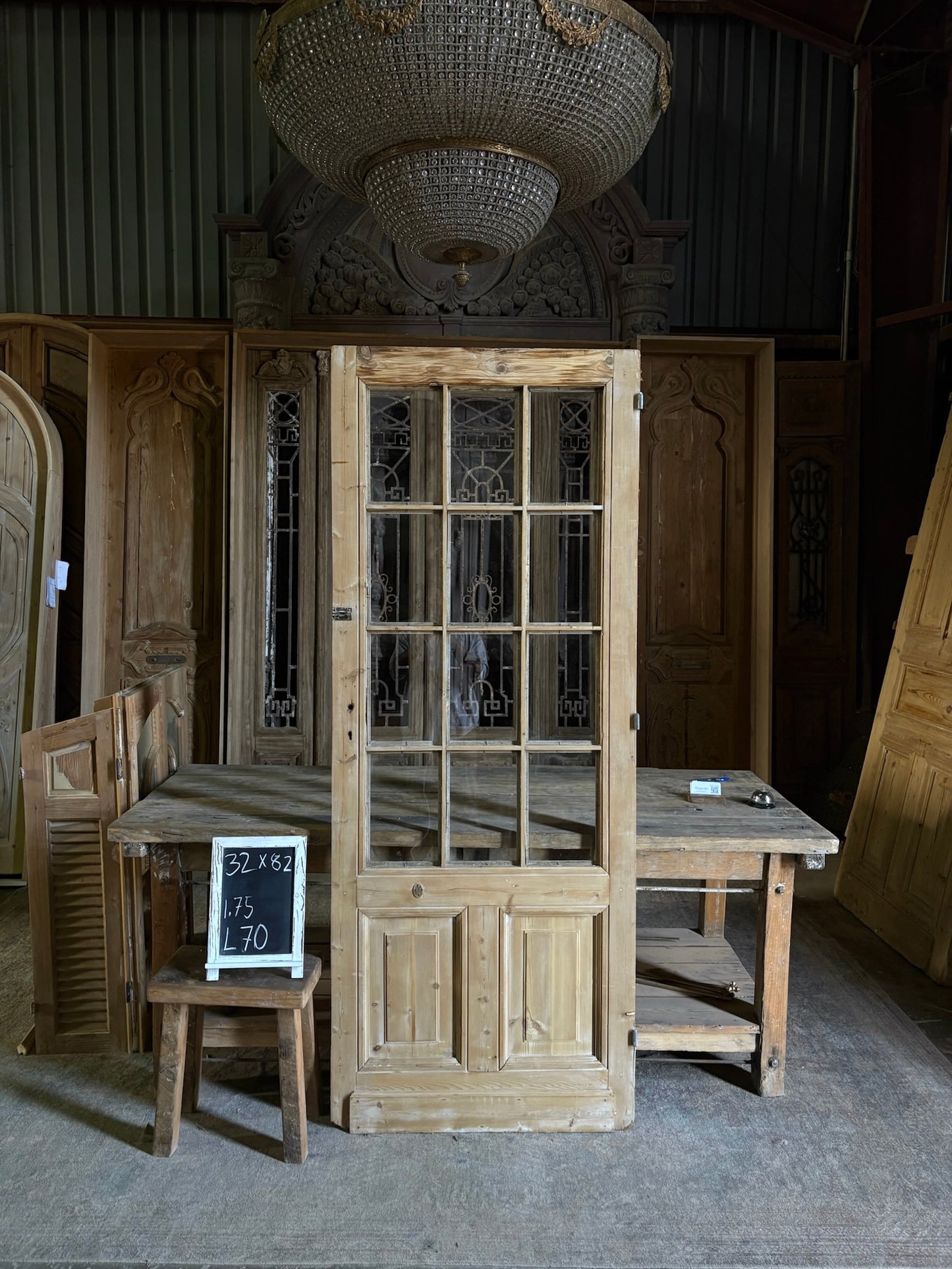 12 Lite Antique Glass Single Door - 32x82 - L70