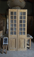 Antique Obscured Glass 12 Lite French Doors - 43.5x96.5 - L557