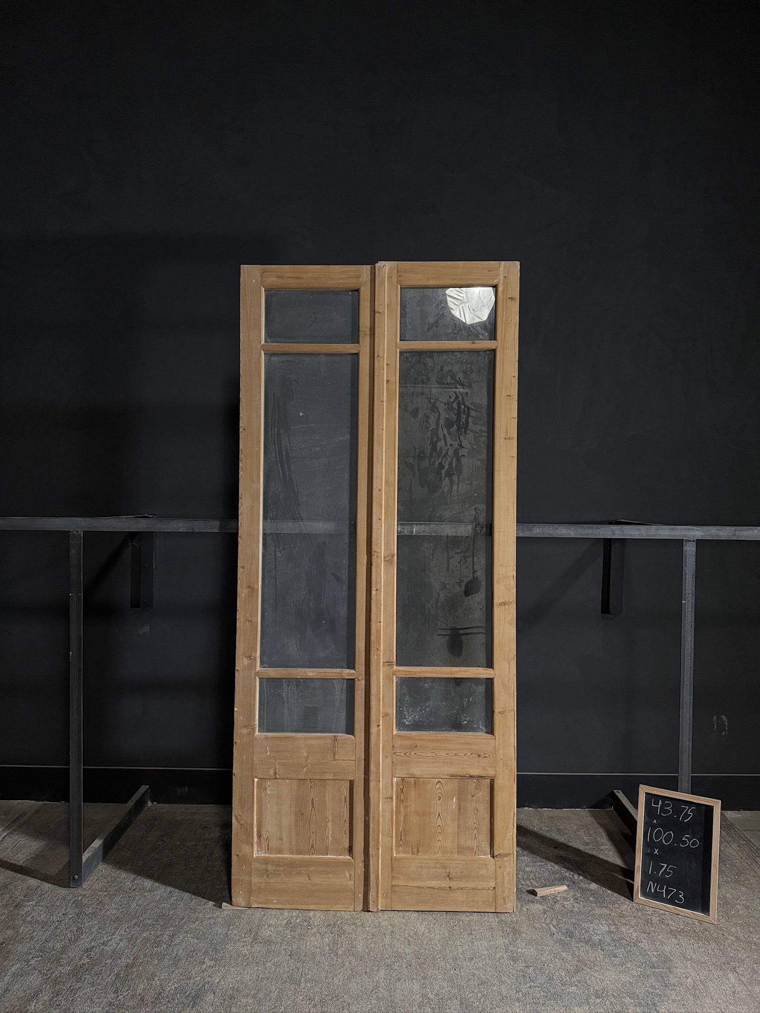 Antique Glass 3 Lite French Doors - 43.75x100.5 - N473