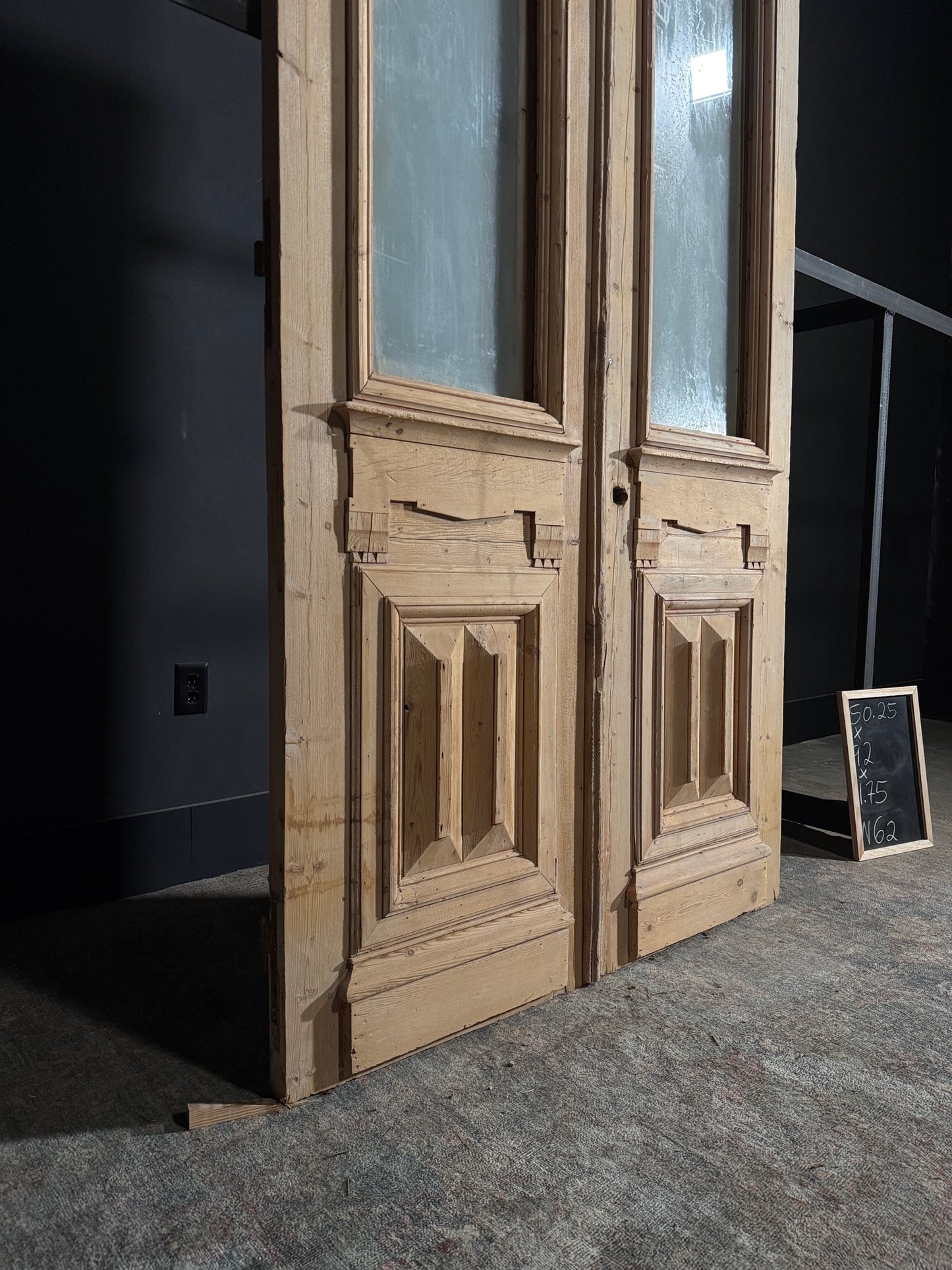 Antique Obscured Glass 1 Lite French Doors - 50.25x92 - N62