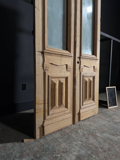 Antique Obscured Glass 1 Lite French Doors - 50.25x92 - N62