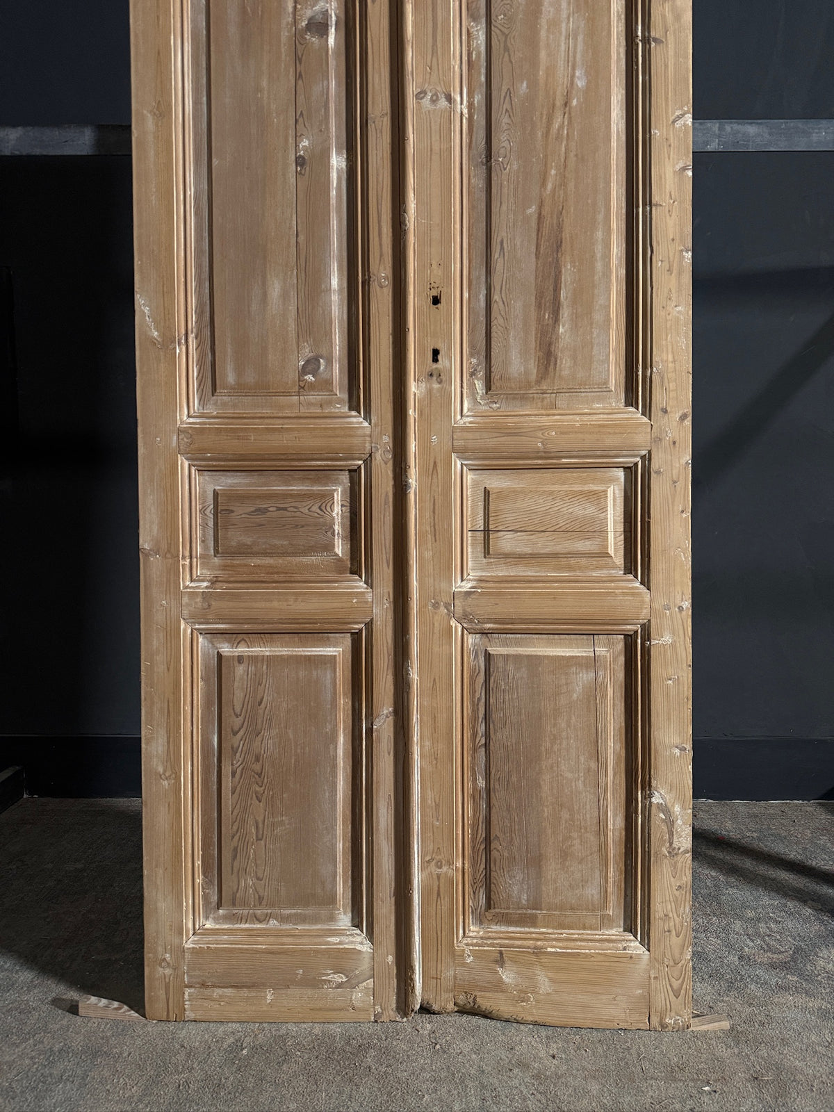 Antique 3 Panel Solid Double Doors - 36.25x92.5 - N616