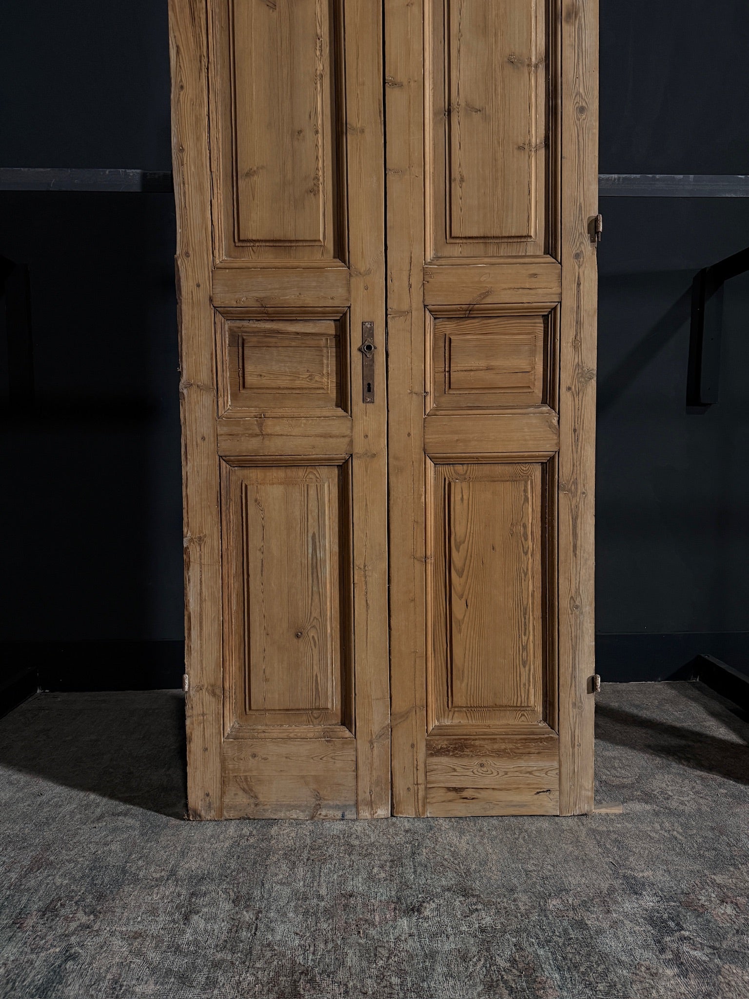 Antique Iron 3 Panel Double Doors - 37.75x93 - N13