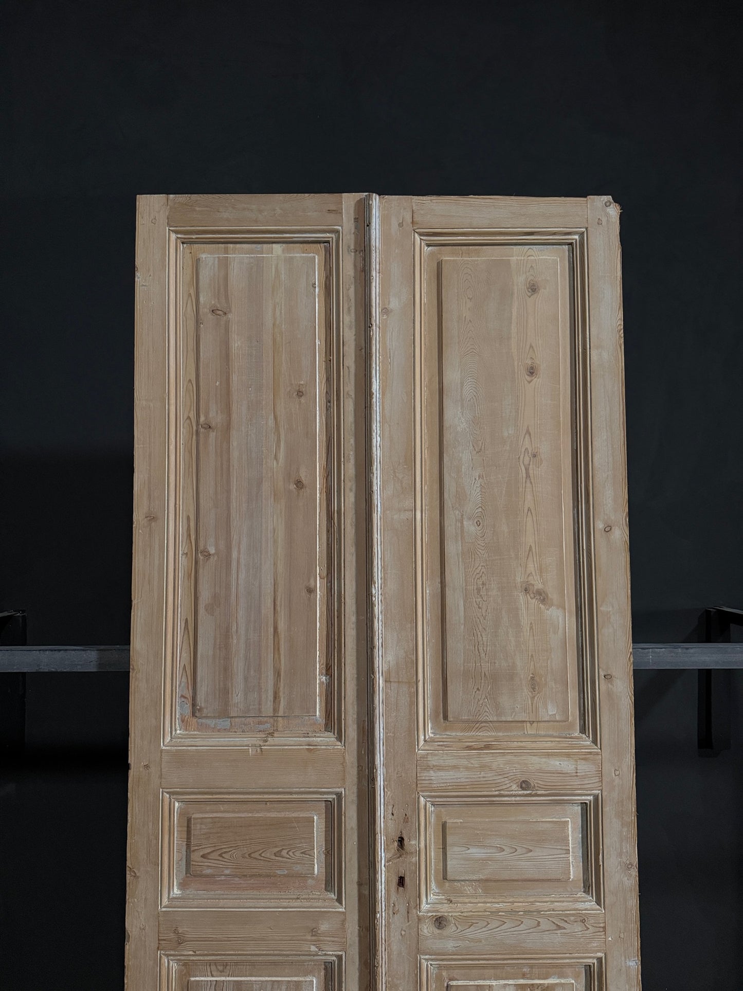 Antique 3 Panel Solid Double Doors - 43.75x100.5 - N346