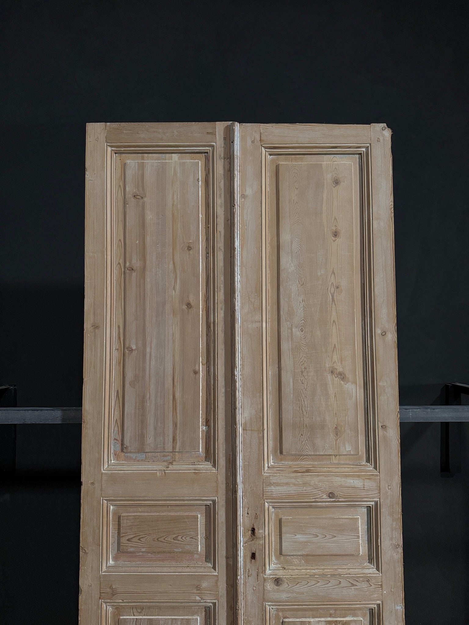 Antique 3 Panel Solid Double Doors - 43.75x100.5 - N346