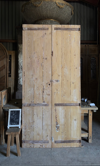 Antique Moroccan Paneled Solid Doors - 47.5x98.5 - L470