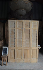 European French Antique Louvered Shutters - 58.5x83 - L407