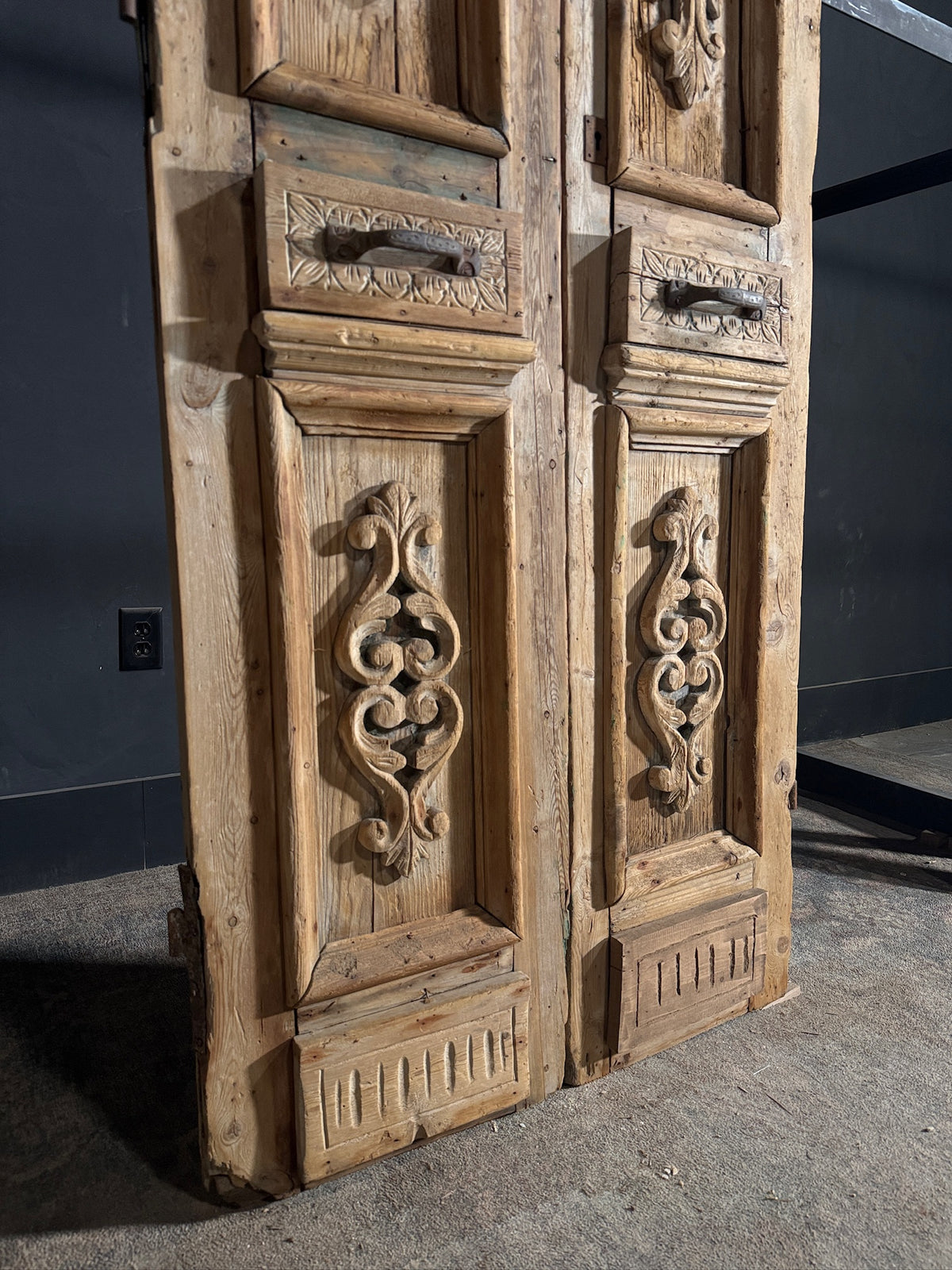 Antique Carved Double Doors - 35x94 - N643