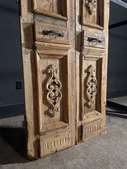 Antique Carved Double Doors - 35x94 - N643