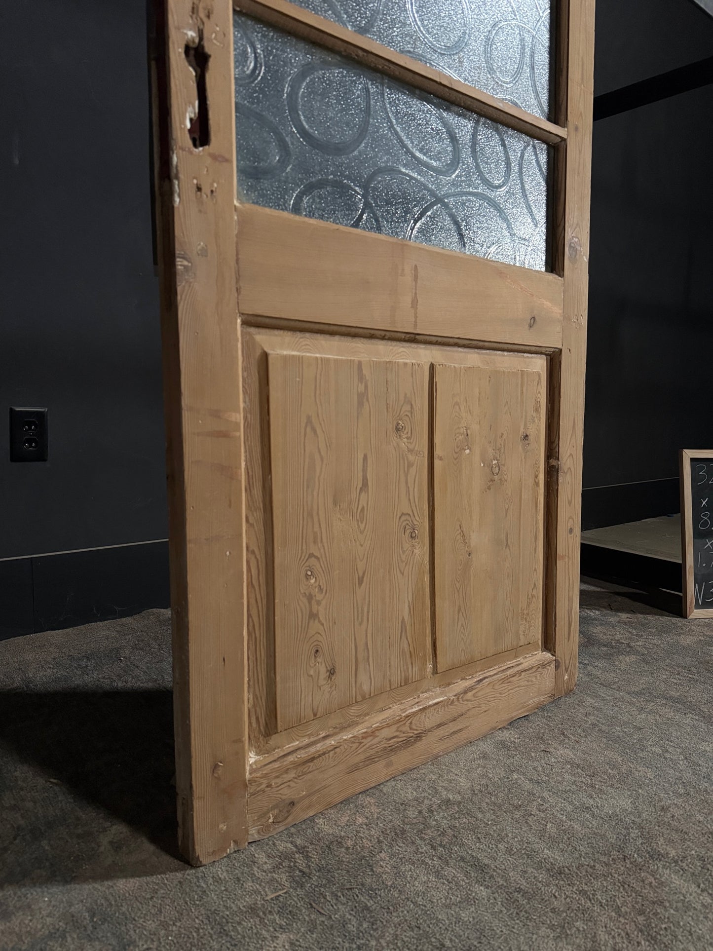 Antique Obscured Glass 3 Lite Single Door - 32x83.25 - N398