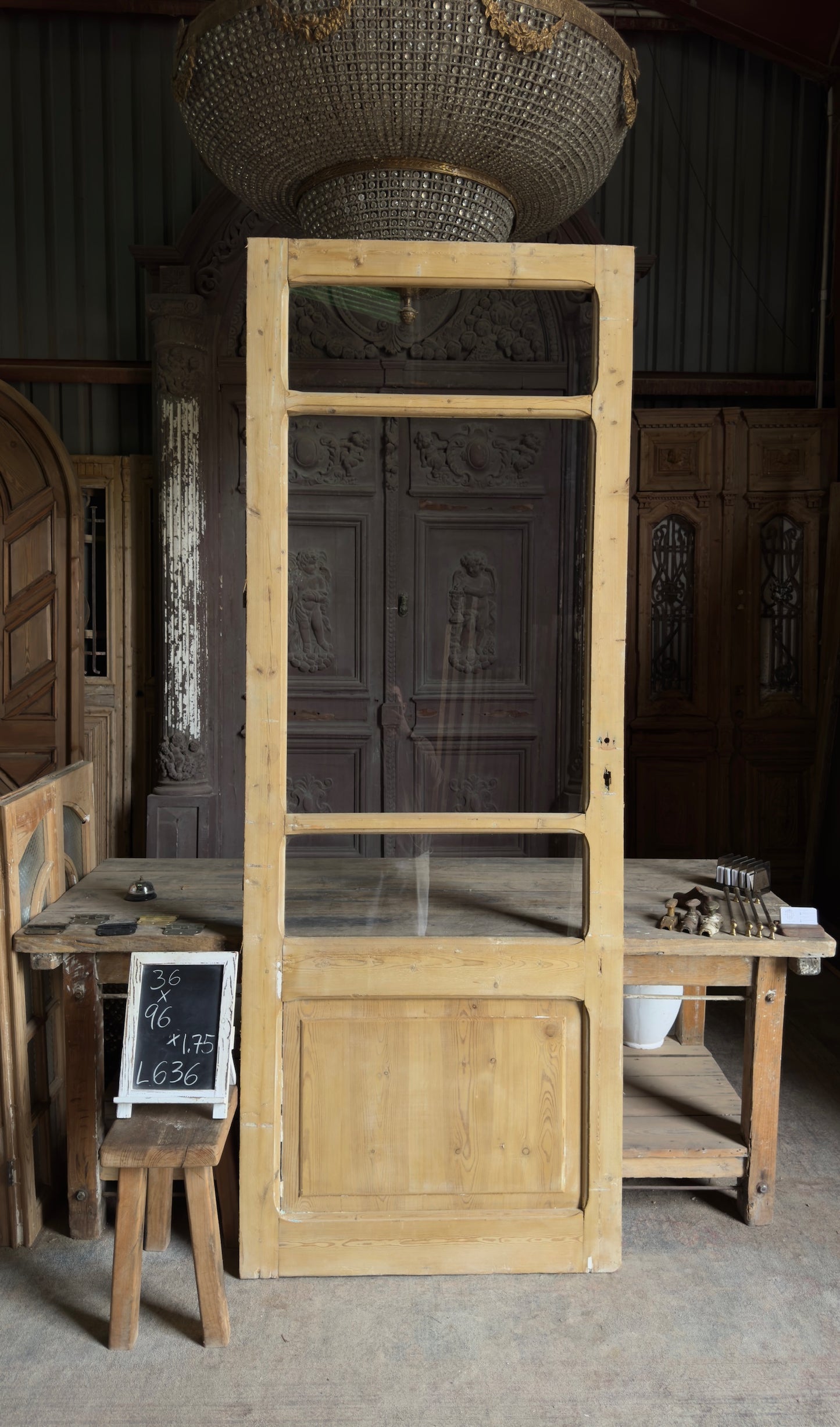 Antique Glass 2 Lite Door - 36x96 - L636