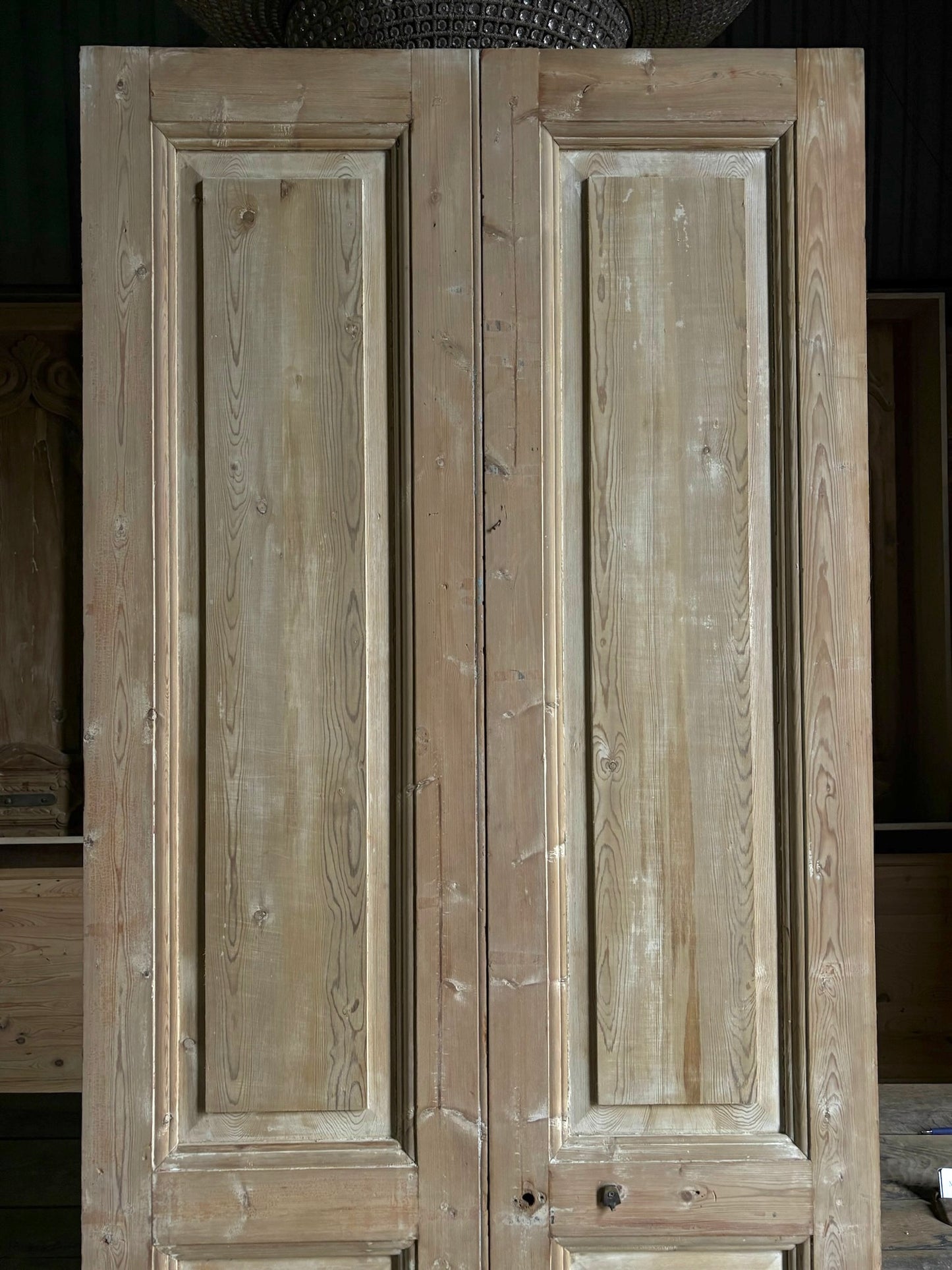 3 Panel Antique Solid French Doors - 36.75x95.25 - L86