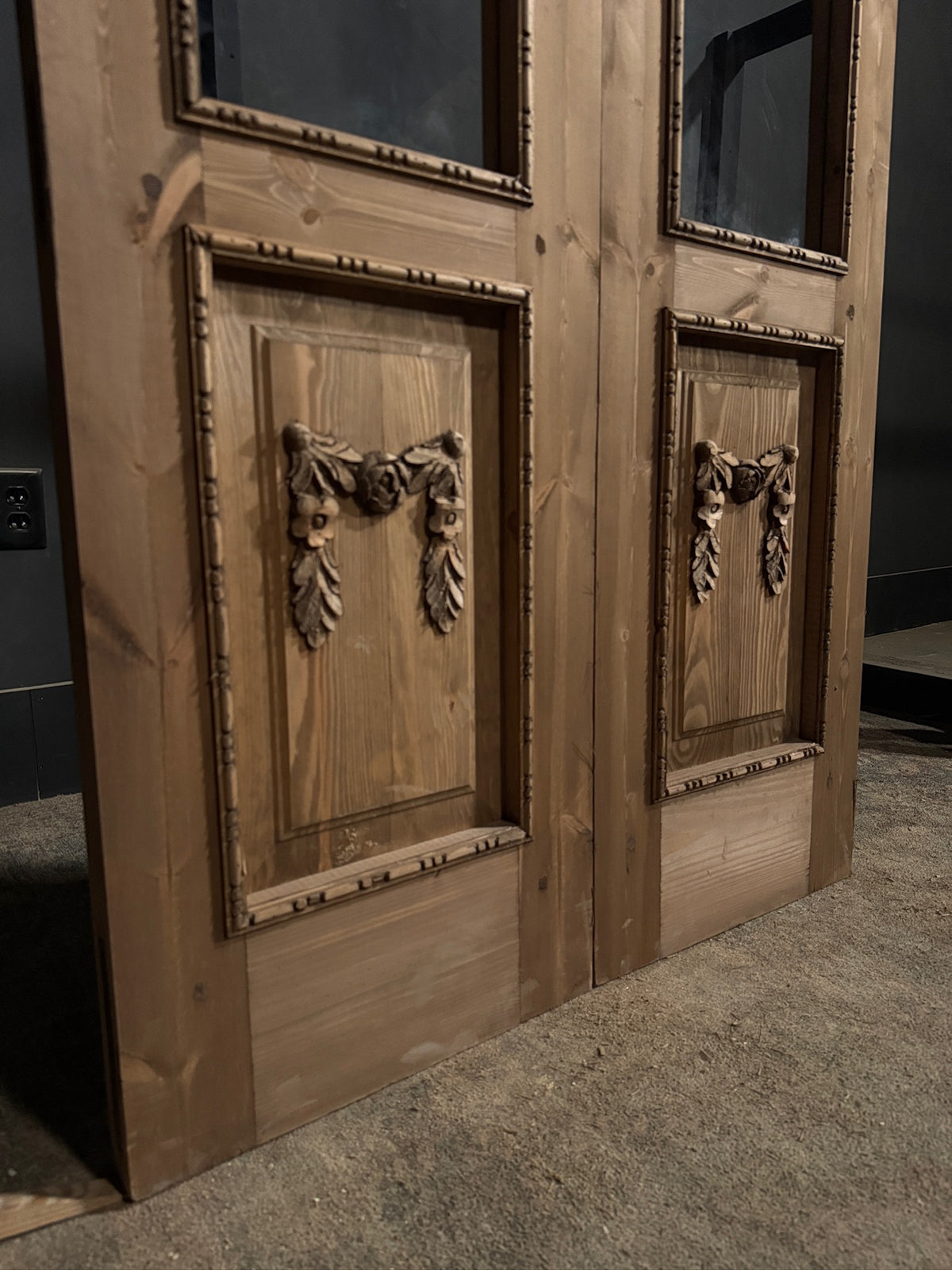 (Valencia) Handcrafted Arched Open Glass French Doors - 36x96 - N783