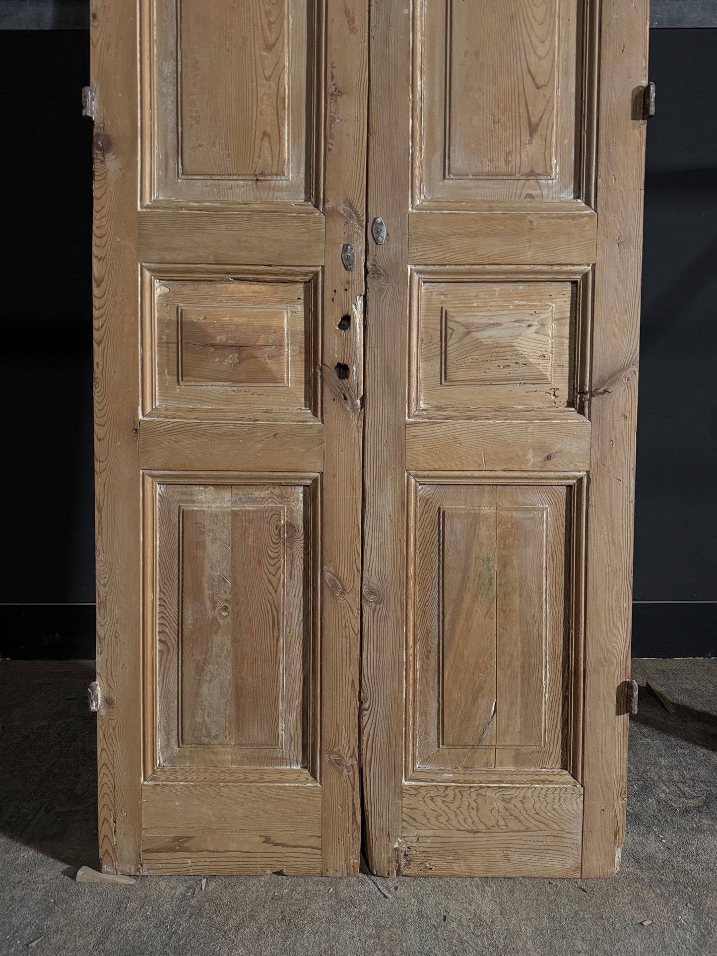 Antique 3 Panel Solid Double Doors - 36.25x96 - N532