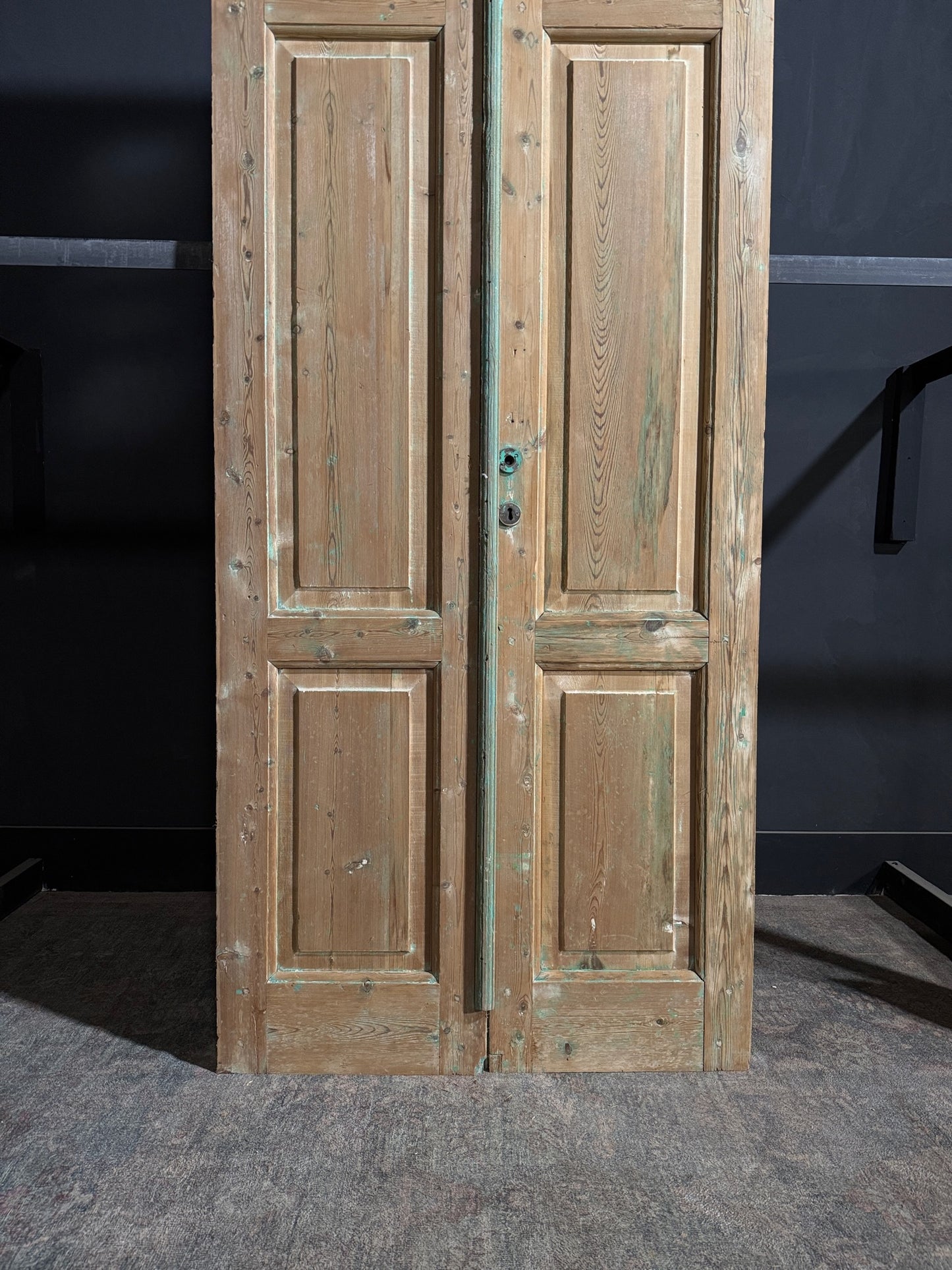 Antique Obscured Glass 2 Lite French Doors - 39.25x104 - N162