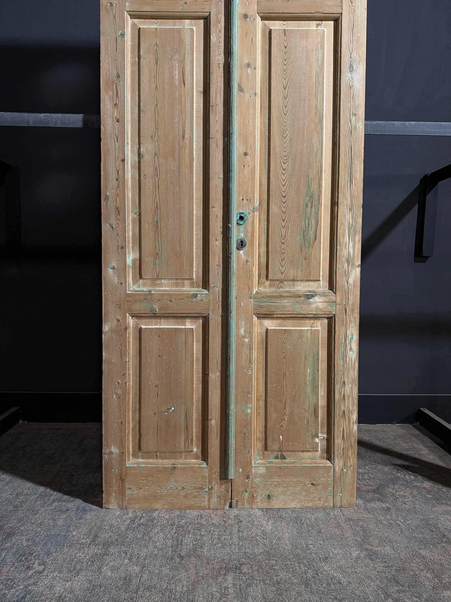 Antique Obscured Glass 2 Lite French Doors - 39.25x104 - N162