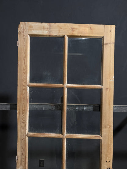 Antique Clear Glass Paneled Pantry Door - 30x85 - N756