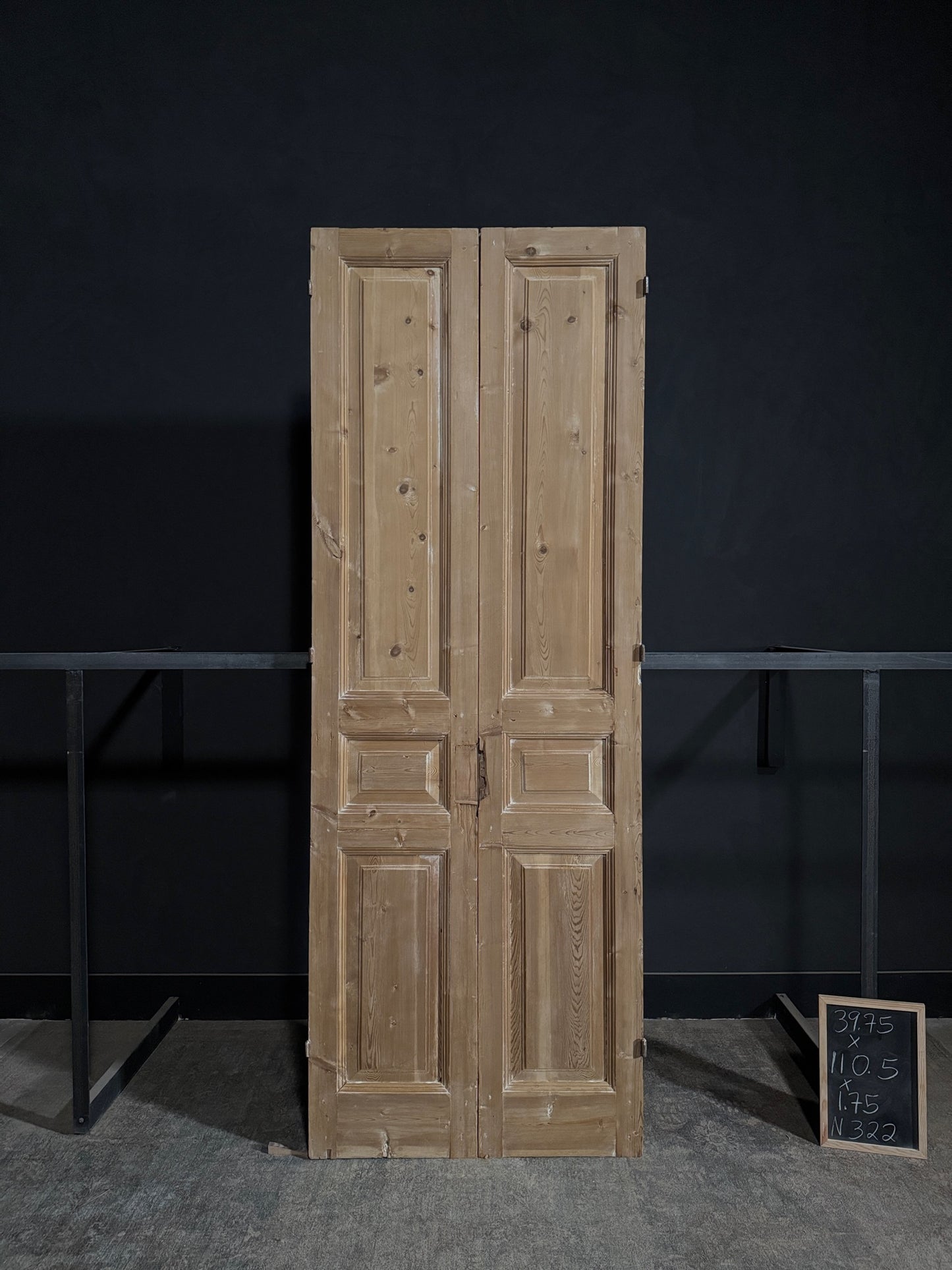 Antique 3 Panel Solid Double Doors - 39.75x110.5 - N322